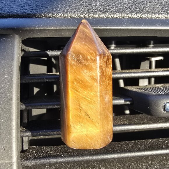 Tiger Eye Crystal Tower Point Car Vent Clip - Picture 1 of 4
